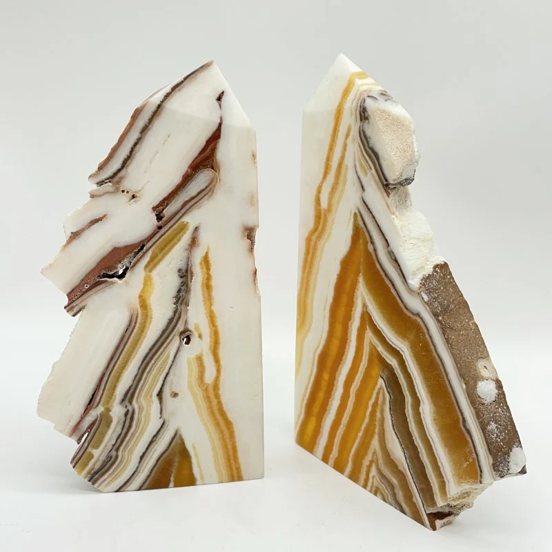 7 Pieces Yellow Calcite Slab Tower Points - Image 4