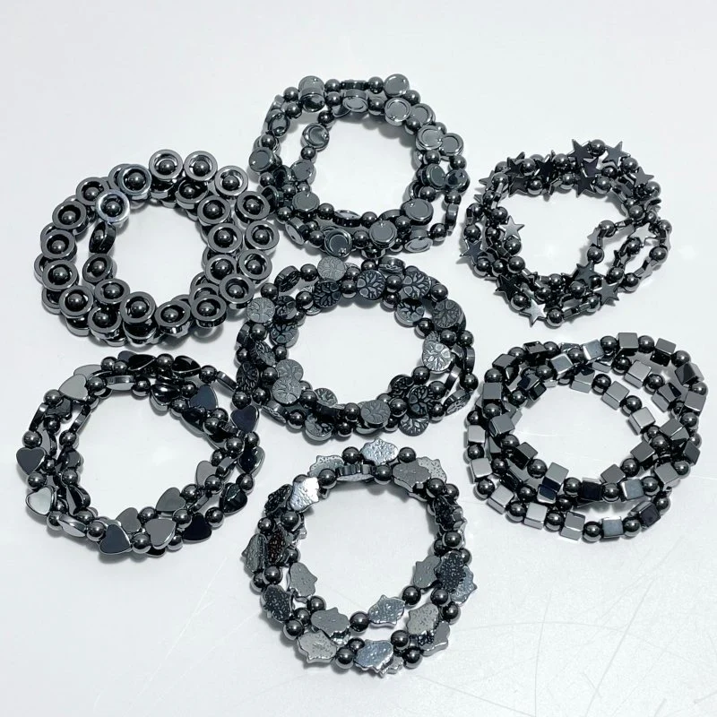 7 Styles Hematite Bracelets Star/Moon/Heart/Hamsa Hand Wholesale