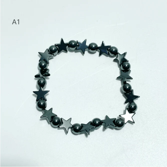 7 Styles Hematite Bracelets Star/Moon/Heart/Hamsa Hand Wholesale - Image 2