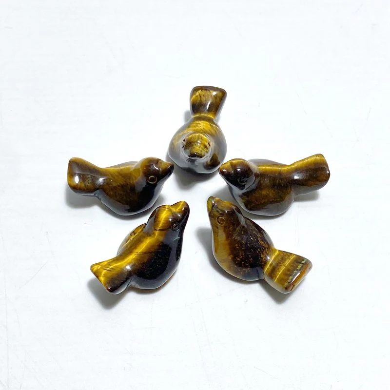 7 Types Mini Bird Carving Wholesale Rose Quartz Tiger Eye Chevron Amethyst - Image 2