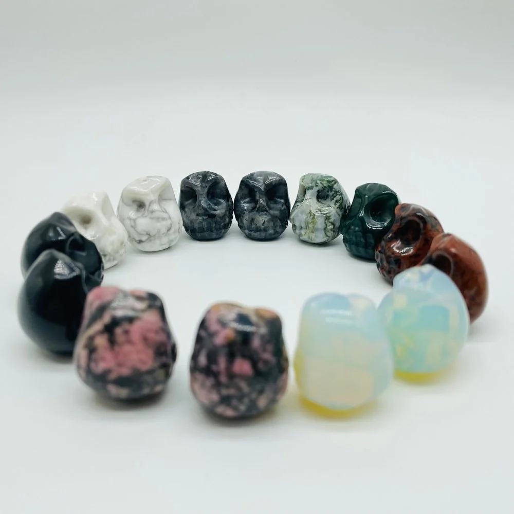 7 Types Voodoo Doll Jack Skellington Carving Wholesale Moss Agate Howlite Obsidian