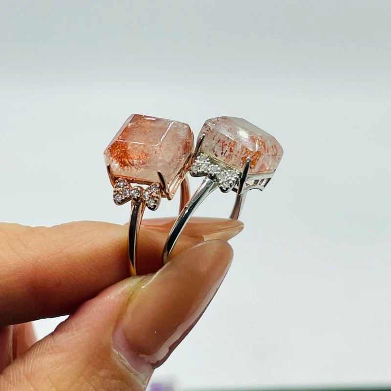 73 Pieces Super 7 Strawberry Quartz Different Styles Sterling Silver Ring - Image 6