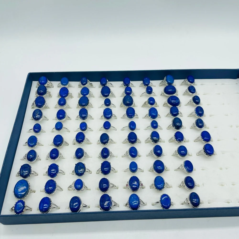 77 Pieces Lapis Lazuli Mix Different Styles Ring - Image 2