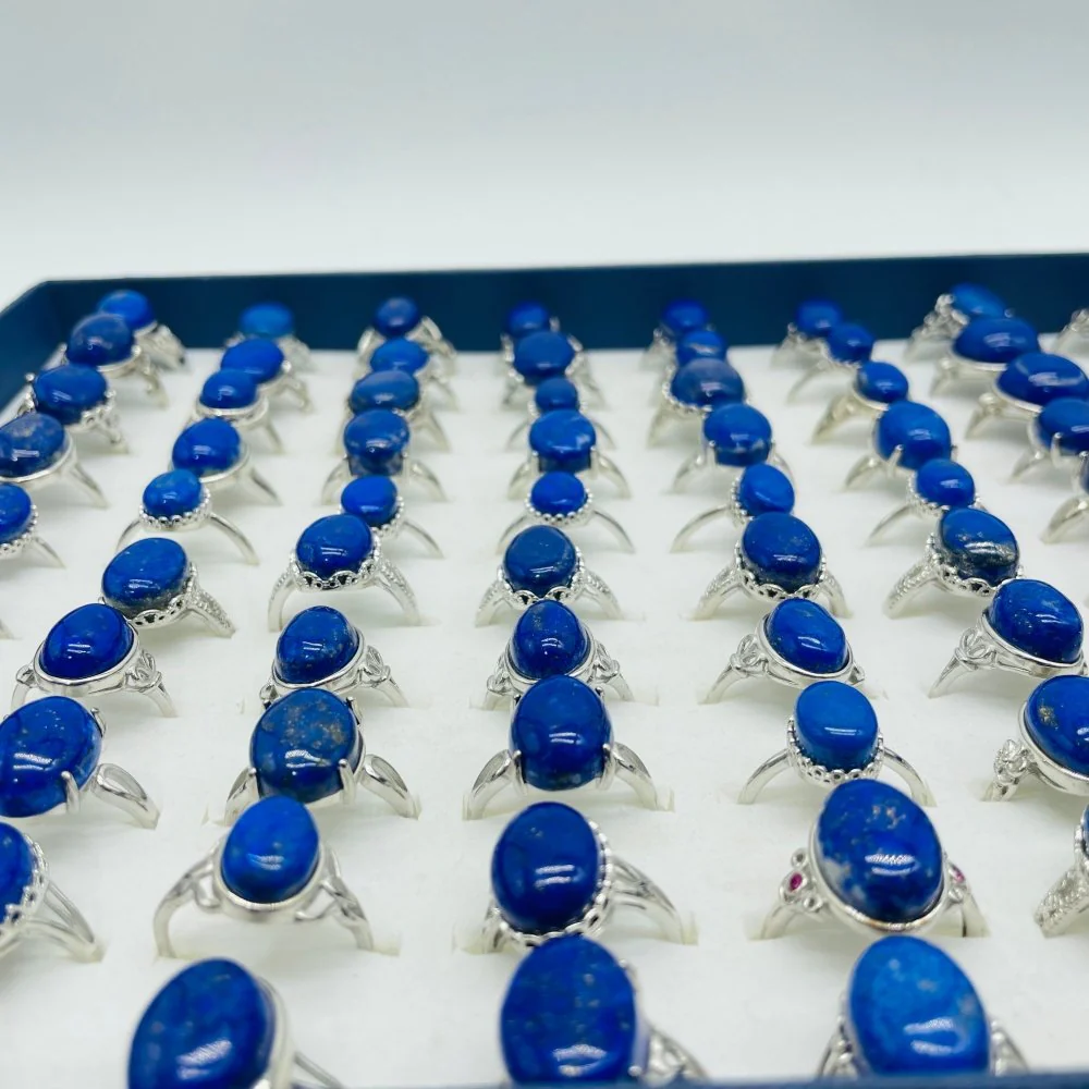 77 Pieces Lapis Lazuli Mix Different Styles Ring - Image 3