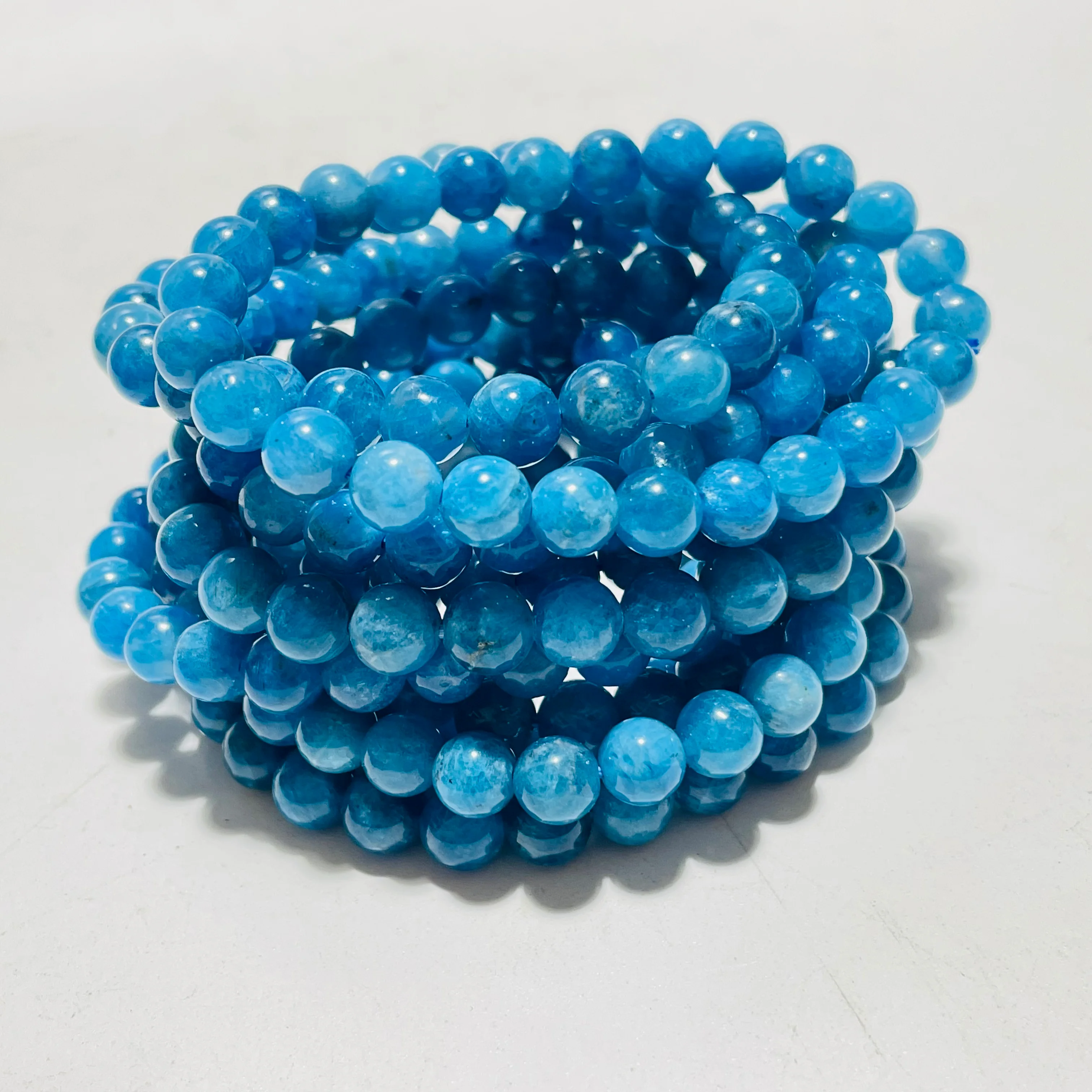 0.27in(7mm)High Quality Blue Apatite Bracelet Wholesale - Image 2