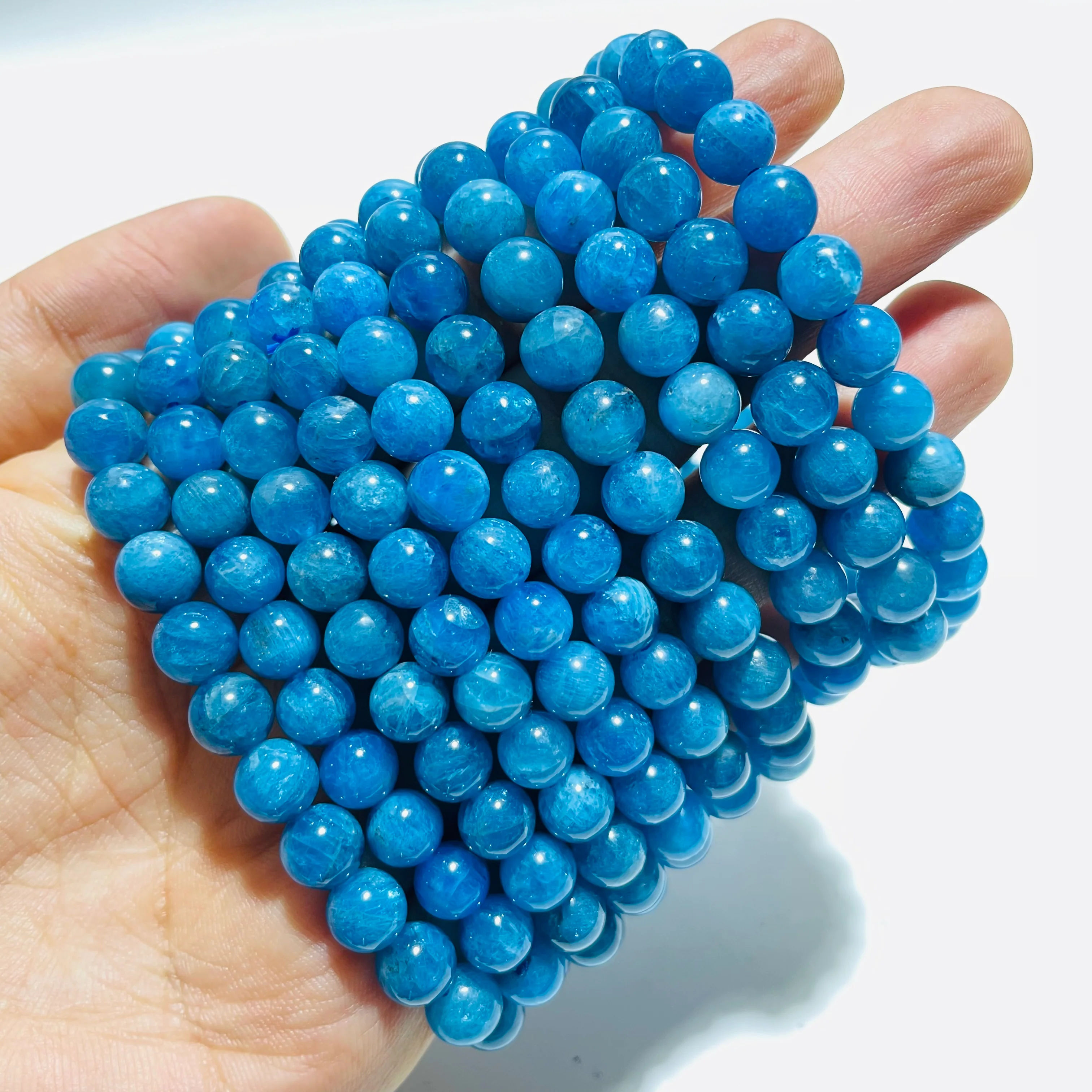0.27in(7mm)High Quality Blue Apatite Bracelet Wholesale - Image 3