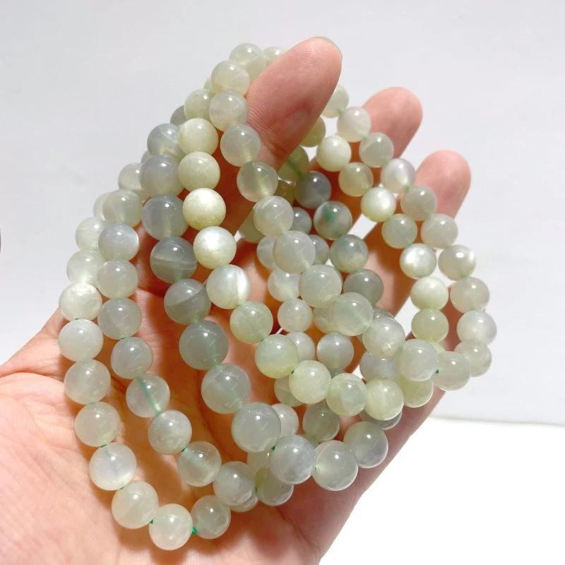 14 Pieces 8mm Light Green Moonstone Bracelet - Image 3