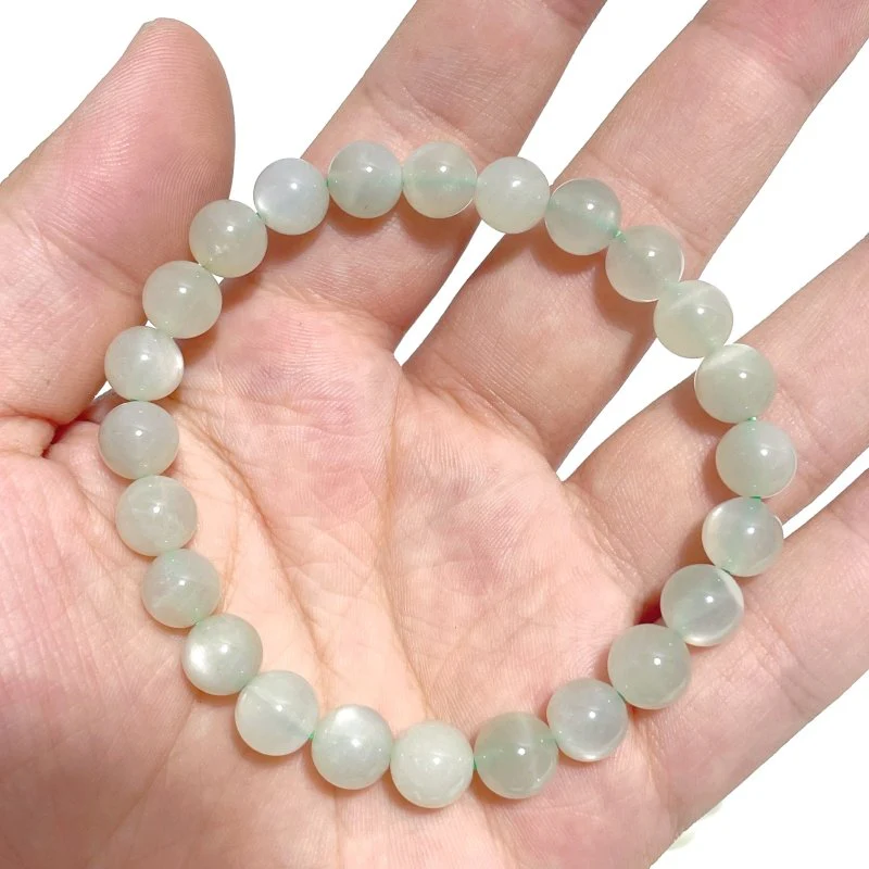 14 Pieces 8mm Light Green Moonstone Bracelet - Image 4
