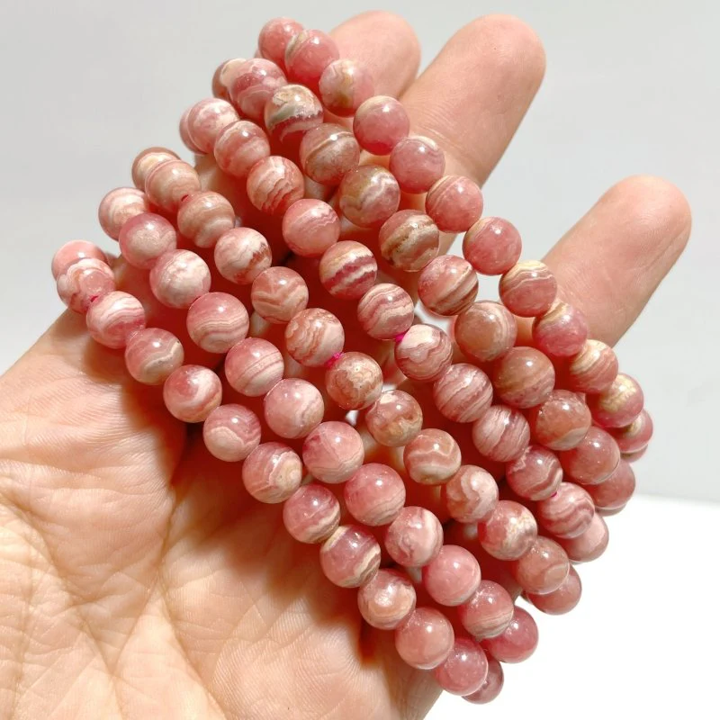 6 Pieces High Quality 7mm Rhodochrosite Bracelets
