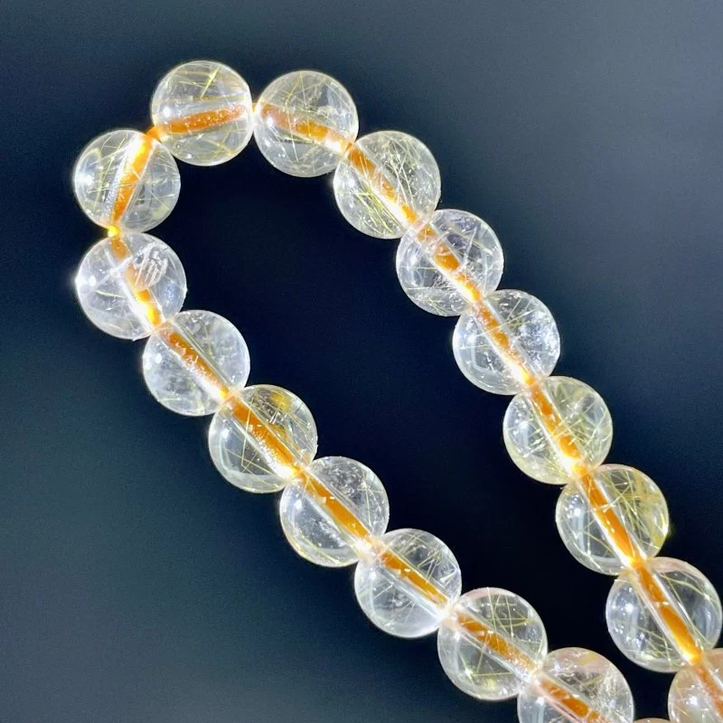 14 Pieces 7mm Rutile Quartz Beads 3-Loop Bracelet/Necklace For DIY - Image 5