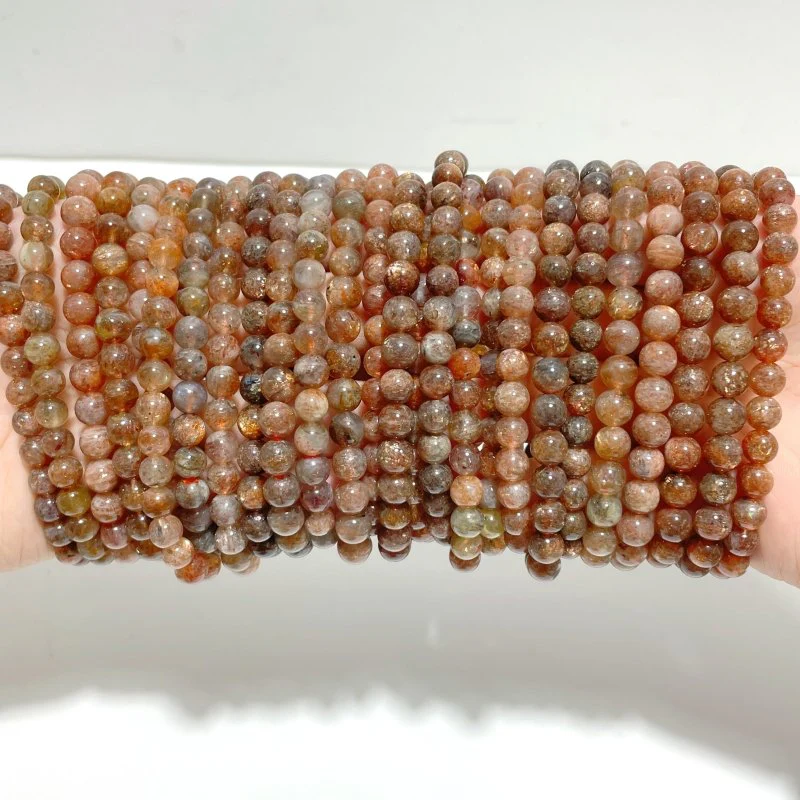 26 Pieces 7mm Sunstone Bracelets
