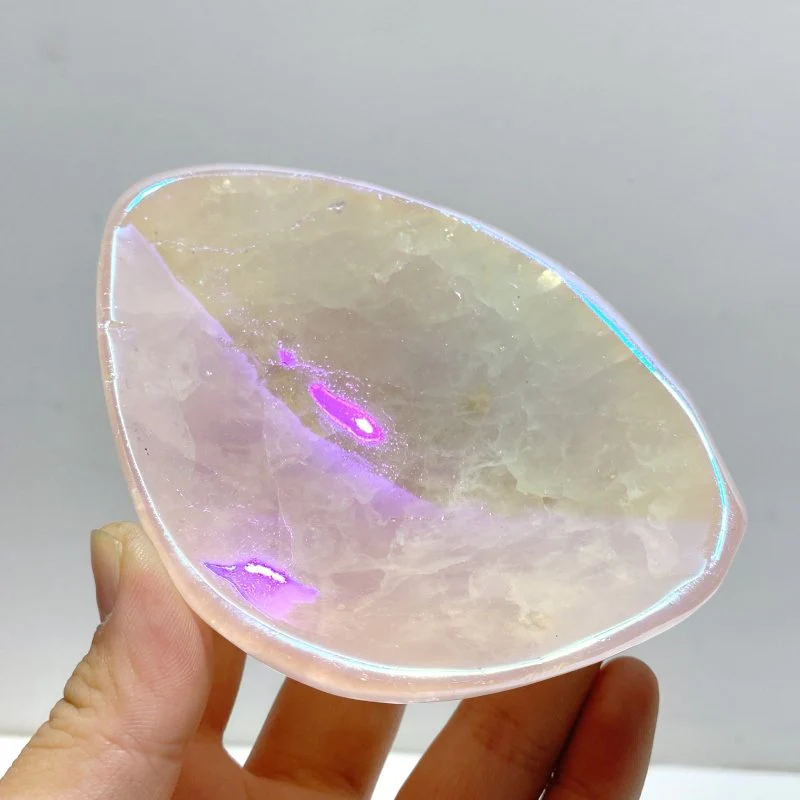 8 Pieces Aura Rose Quartz Bowl Carving - Image 2