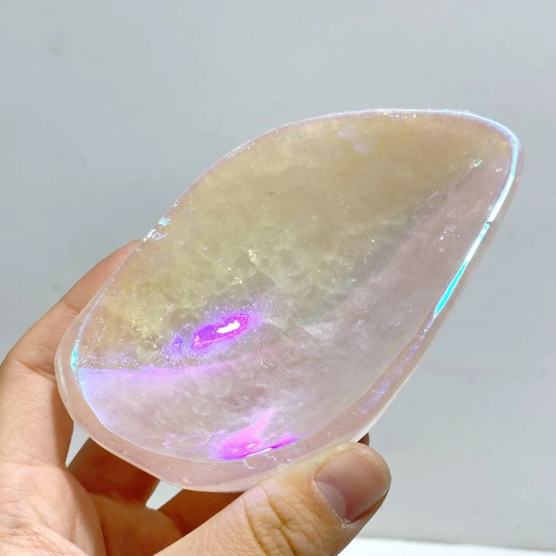 8 Pieces Aura Rose Quartz Bowl Carving - Image 3