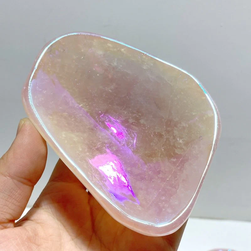 8 Pieces Aura Rose Quartz Bowl Carving - Image 4