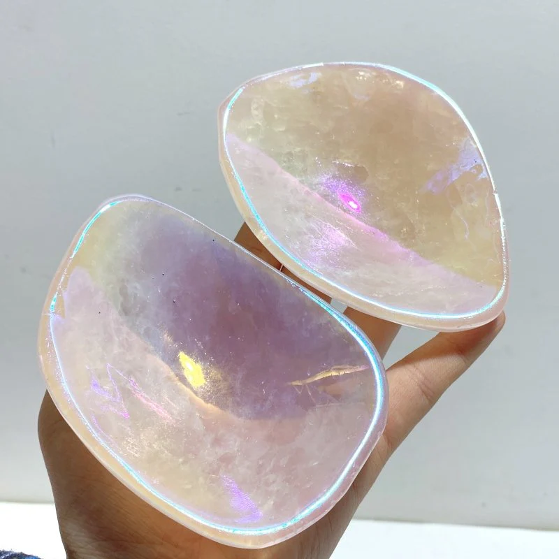 8 Pieces Aura Rose Quartz Bowl Carving - Image 6