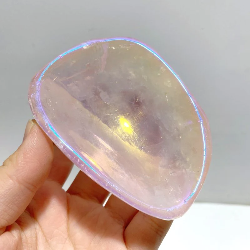 8 Pieces Aura Rose Quartz Bowl Carving - Image 3