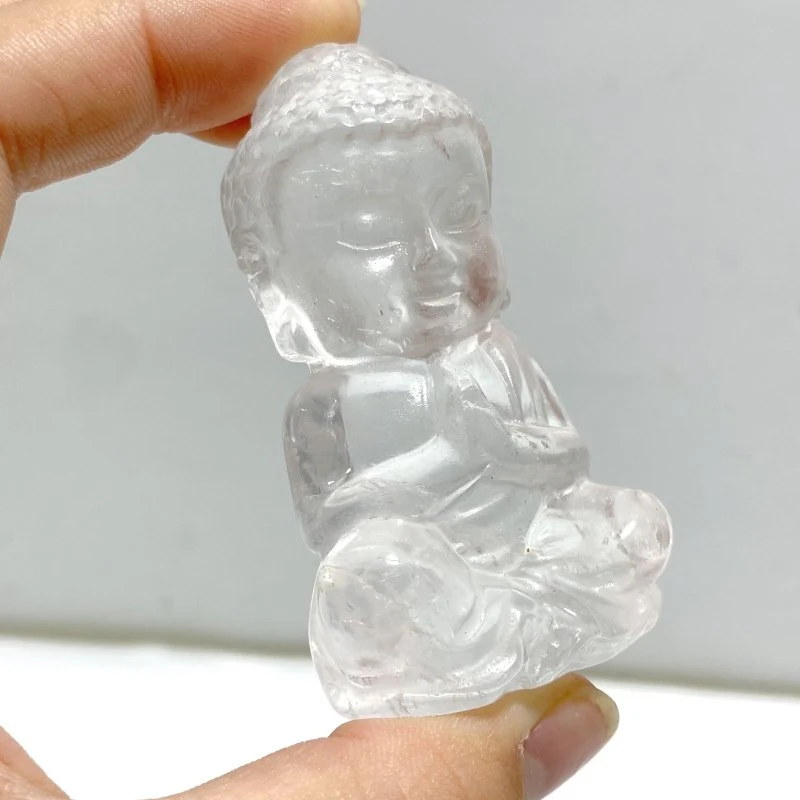 8 Pieces Beautiful Clear Quartz Buddha Carving