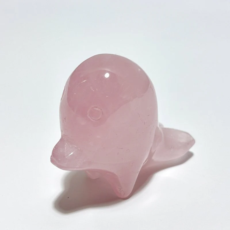 8 Pieces Beautiful Rose Quartz Sea Animals Carving - Image 3