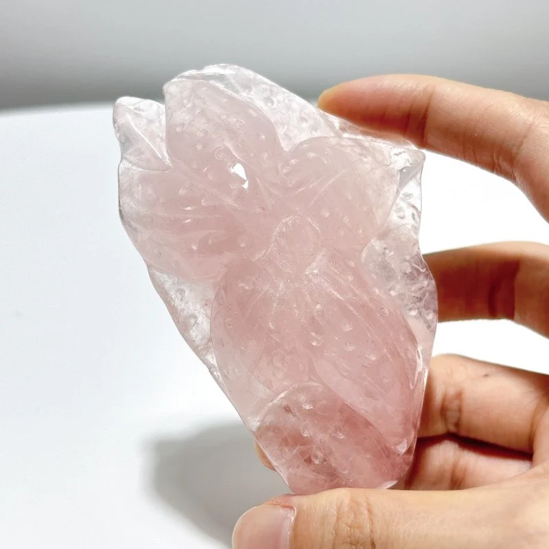 8 Pieces Beautiful Rose Quartz Sea Animals Carving - Image 5