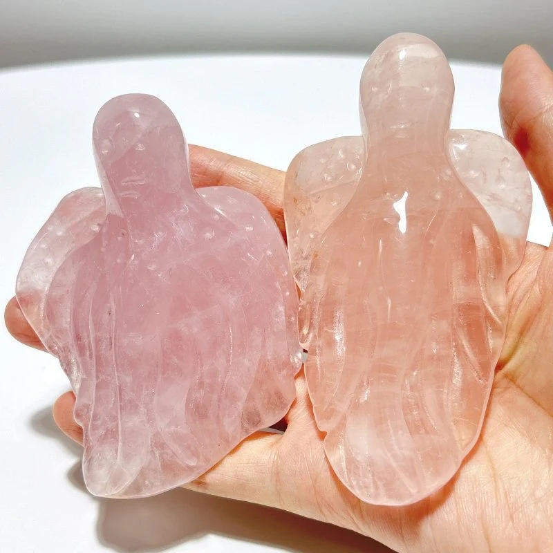 8 Pieces Beautiful Rose Quartz Sea Animals Carving - Image 7