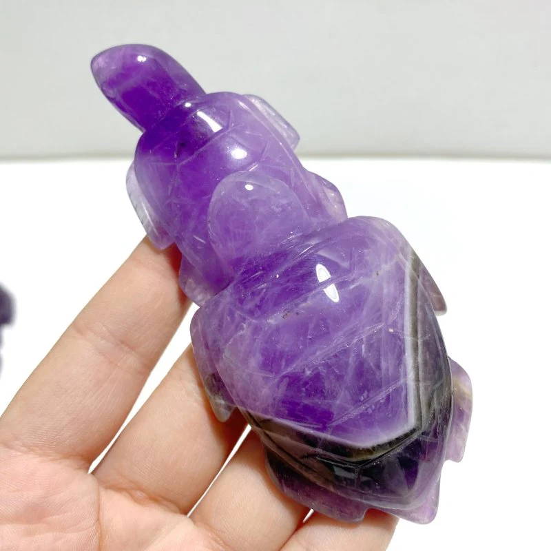 8 Pieces Chevron Amethyst Sea Turtles Carving - Image 2