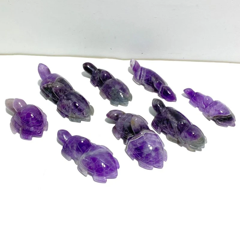 8 Pieces Chevron Amethyst Sea Turtles Carving - Image 4