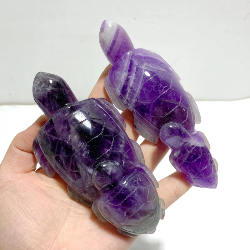 8 Pieces Chevron Amethyst Sea Turtles Carving - Image 6