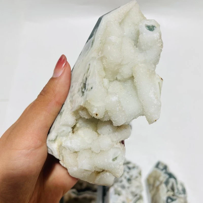 8 Pieces Geode Druzy Moss Agate Tower - Image 3
