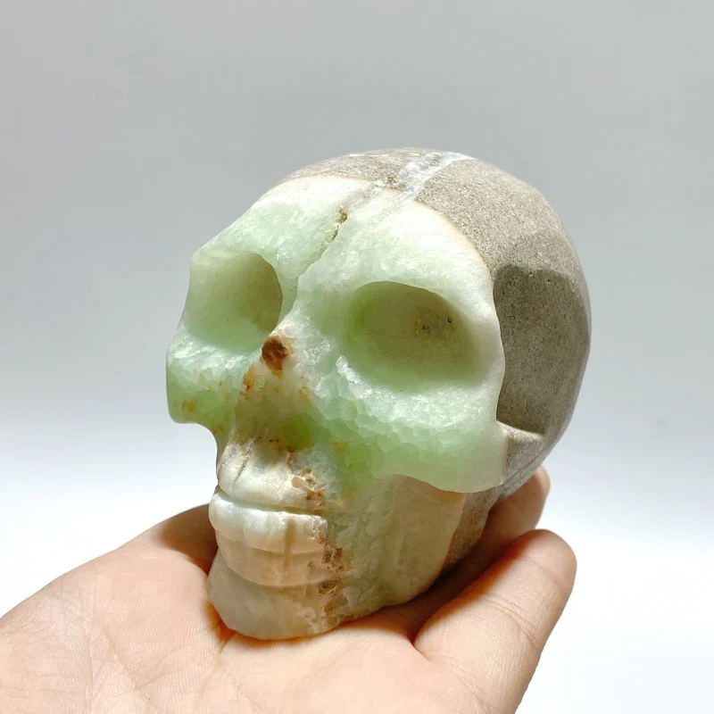8 Pieces Green Calcite Skull Carving Clearance - Image 3