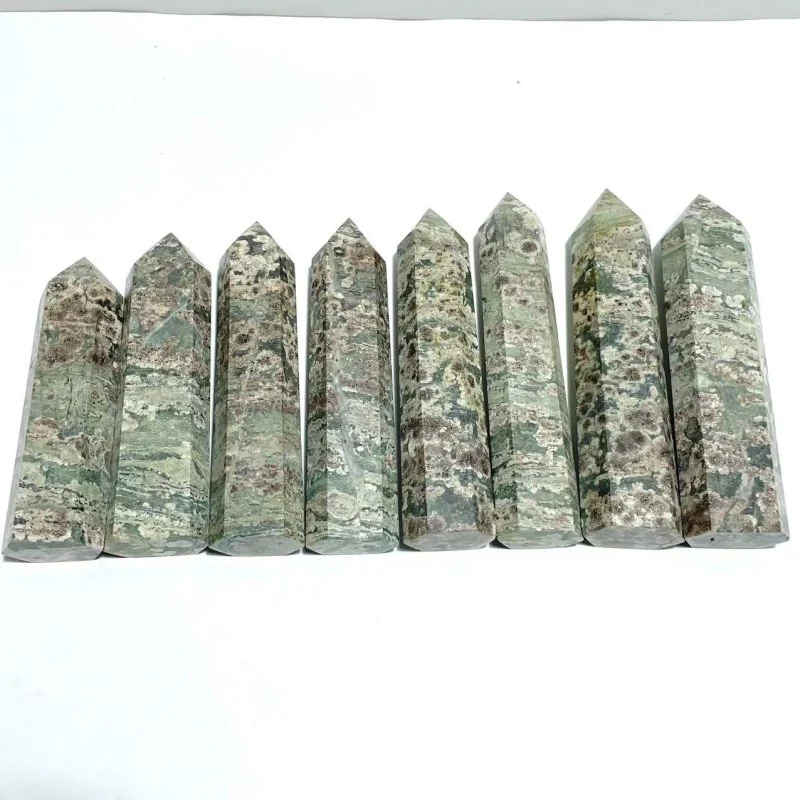 8 Pieces Green Sakura Flower Agate Point
