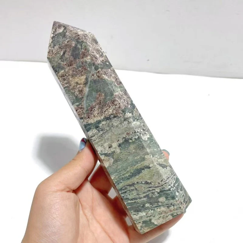 8 Pieces Green Sakura Flower Agate Point - Image 2