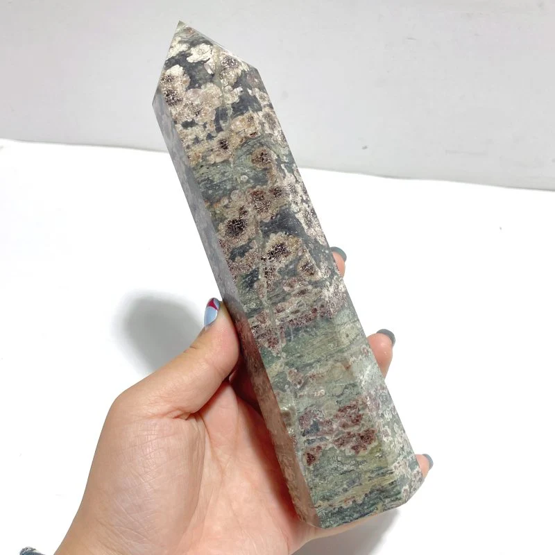 8 Pieces Green Sakura Flower Agate Point - Image 3