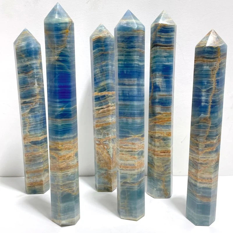 6 Pieces High Quality Blue Onyx Tower