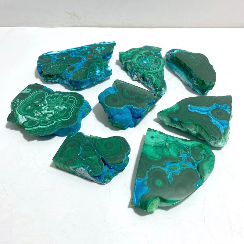 8 Pieces High Quality Chrysocolla Mixed Malachite Slab Specimen #12