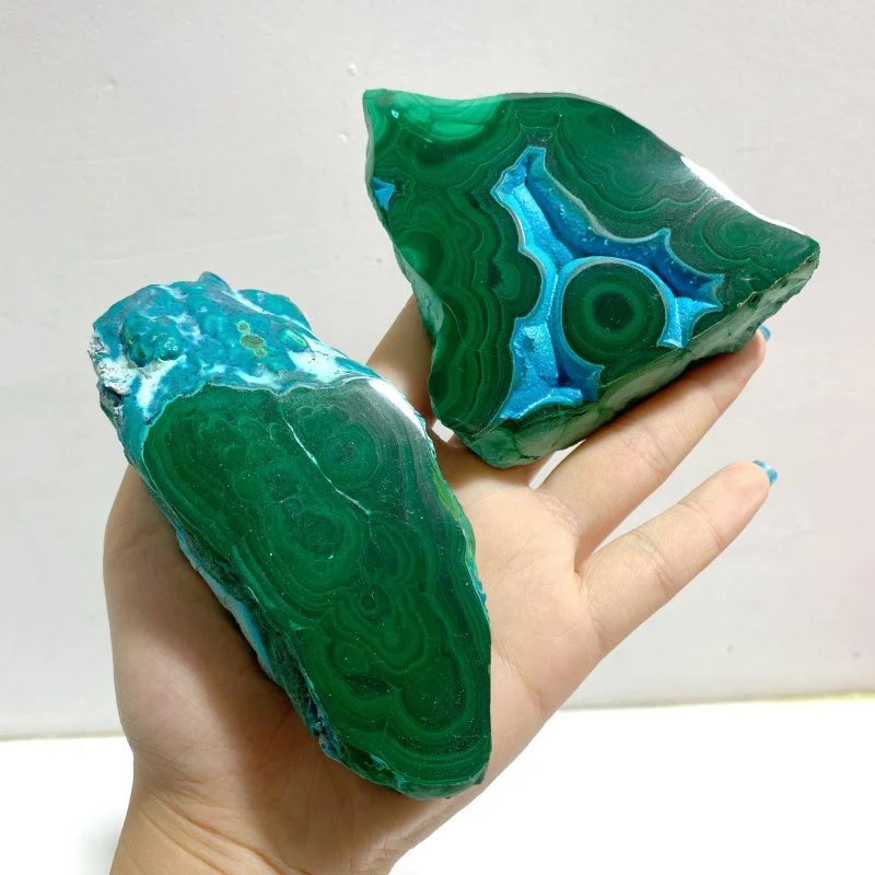 8 Pieces High Quality Chrysocolla Mixed Malachite Slab Specimen #12 - Image 7