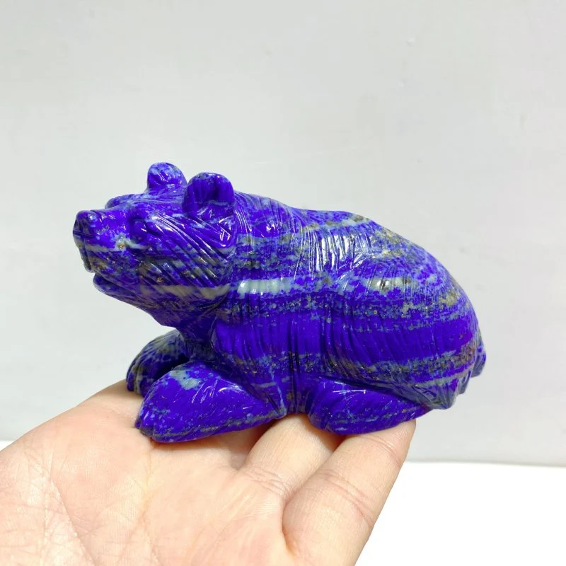 8 Pieces Lapis Lazuli Bears Carving