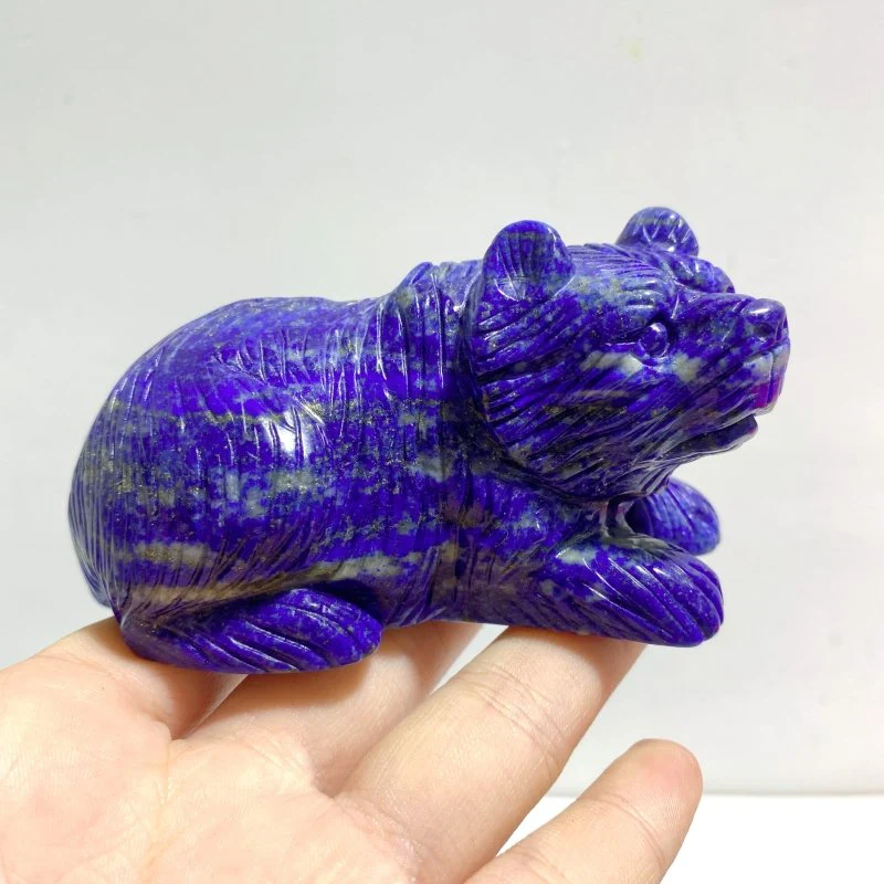 8 Pieces Lapis Lazuli Bears Carving - Image 3