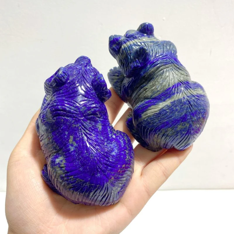 8 Pieces Lapis Lazuli Bears Carving - Image 6
