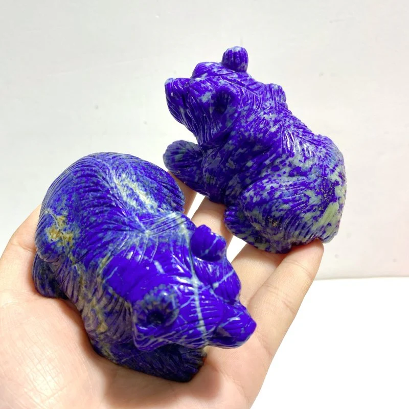 8 Pieces Lapis Lazuli Bears Carving - Image 7