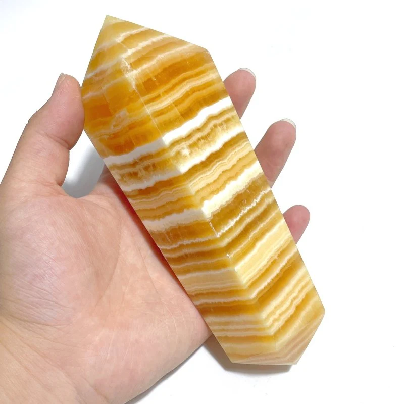 8 Pieces Yellow Calcite Magic Scepter Wand Points With Stand - Image 2