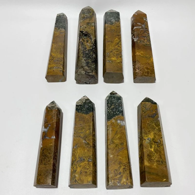 8 Pieces Large Yellow Ocean Jasper Tower - Image 2