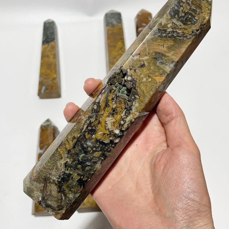 8 Pieces Large Yellow Ocean Jasper Tower - Image 3