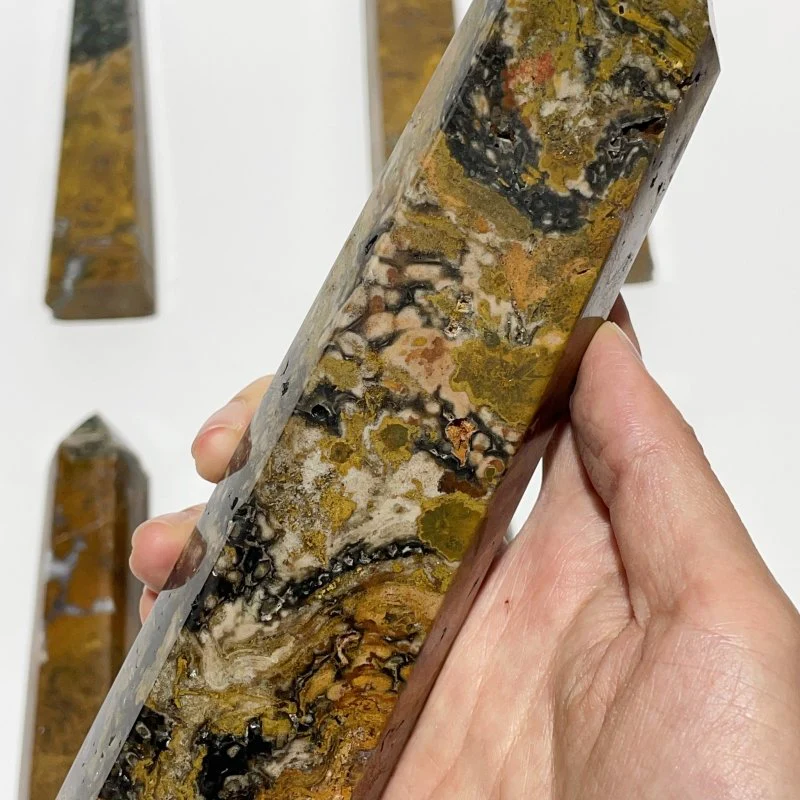 8 Pieces Large Yellow Ocean Jasper Tower - Image 4