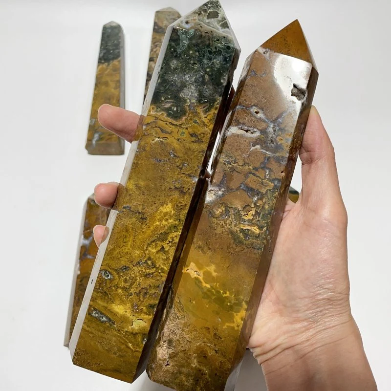 8 Pieces Large Yellow Ocean Jasper Tower - Image 5