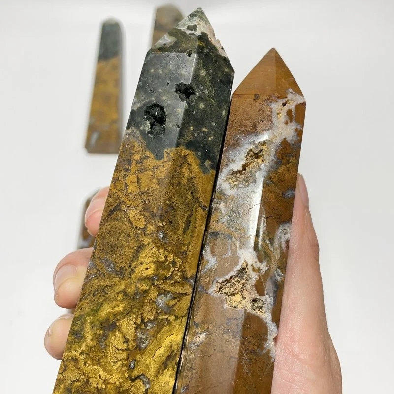 8 Pieces Large Yellow Ocean Jasper Tower - Image 6