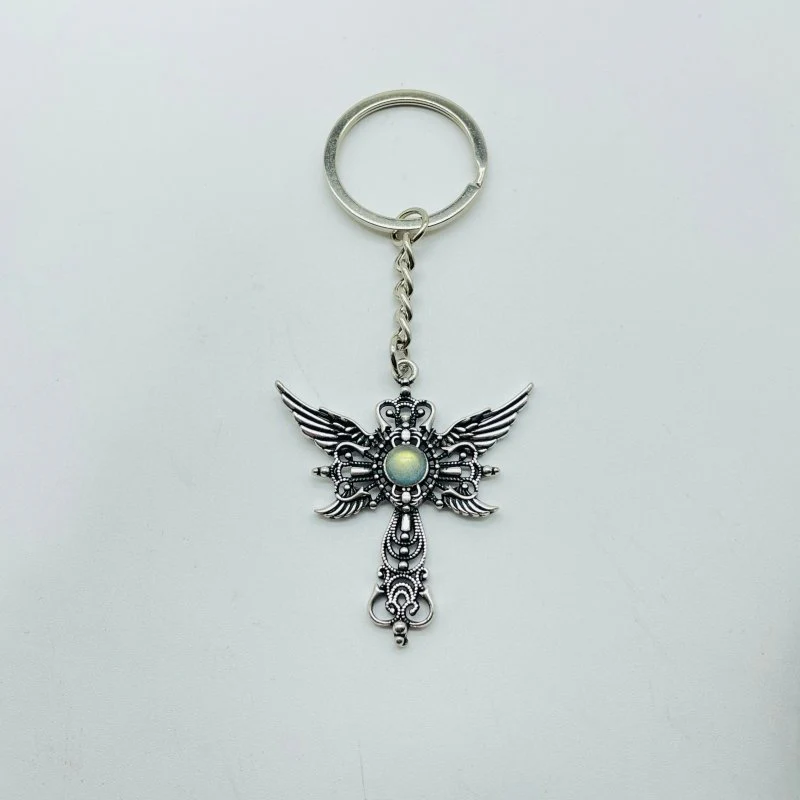 8 Types Crystal Keychain Stone Carving Wholesale Wing Heart Shape - Image 7