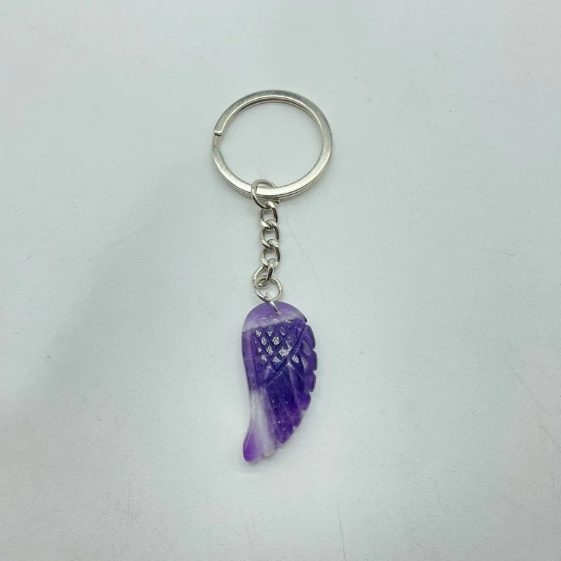 8 Types Crystal Keychain Stone Carving Wholesale Wing Heart Shape - Image 9