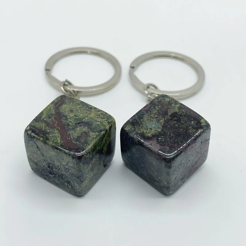8 Types Cube Keychain Wholesale Howlite Dragon Blood Stone Moss Agate - Image 2