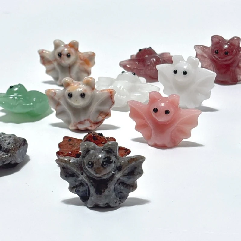 8 Types Halloween Bat Carving Wholesale Obsidian Green Aventurine Yooperlite - Image 2