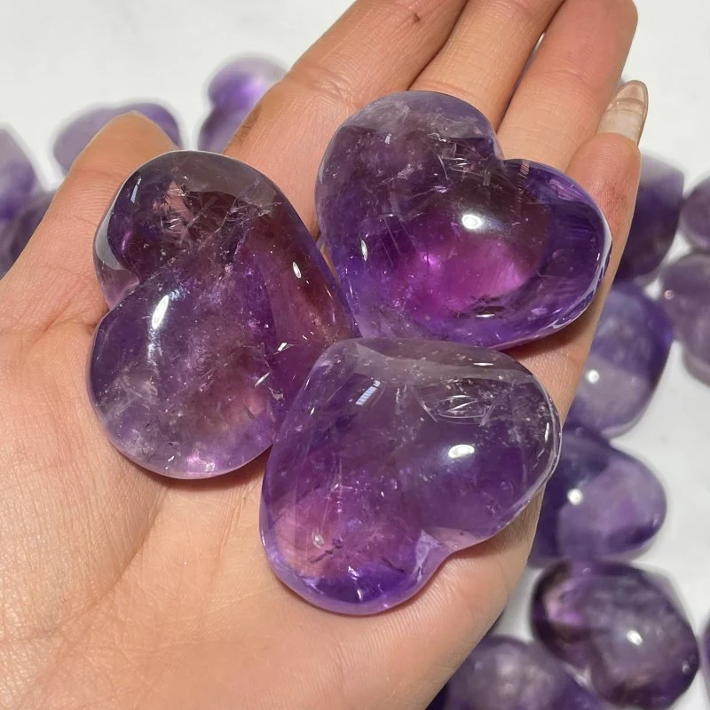 80 Pieces Amethyst Heart Crystal - Image 5